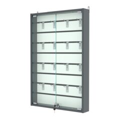 Витрина настенная №2-1БУ с экономпанелью, без полок, Темно-Серый