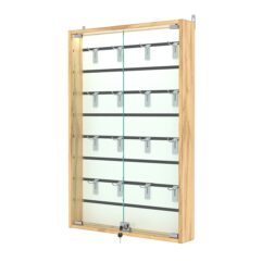 Витрина настенная №2-2БУ с экономпанелью и с подсветкой (без полок), Дуб Золотистый