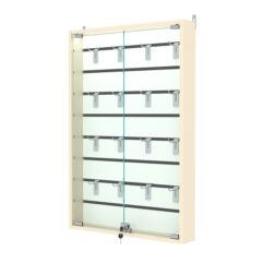 Витрина настенная №2-2БУ с экономпанелью и с подсветкой (без полок), Крем Вайс