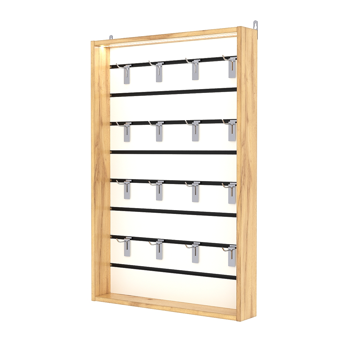 Витрина настенная №2-2ВУ с экономпанелью, без полок, с подсветкой, Дуб Золотистый