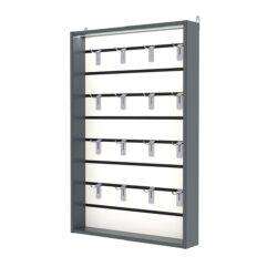 Витрина настенная №2-2ВУ с экономпанелью, без полок, с подсветкой, Темно-Серый