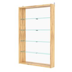 Витрина настенная №2-2ГУ с зеркалом, Дуб Золотистый