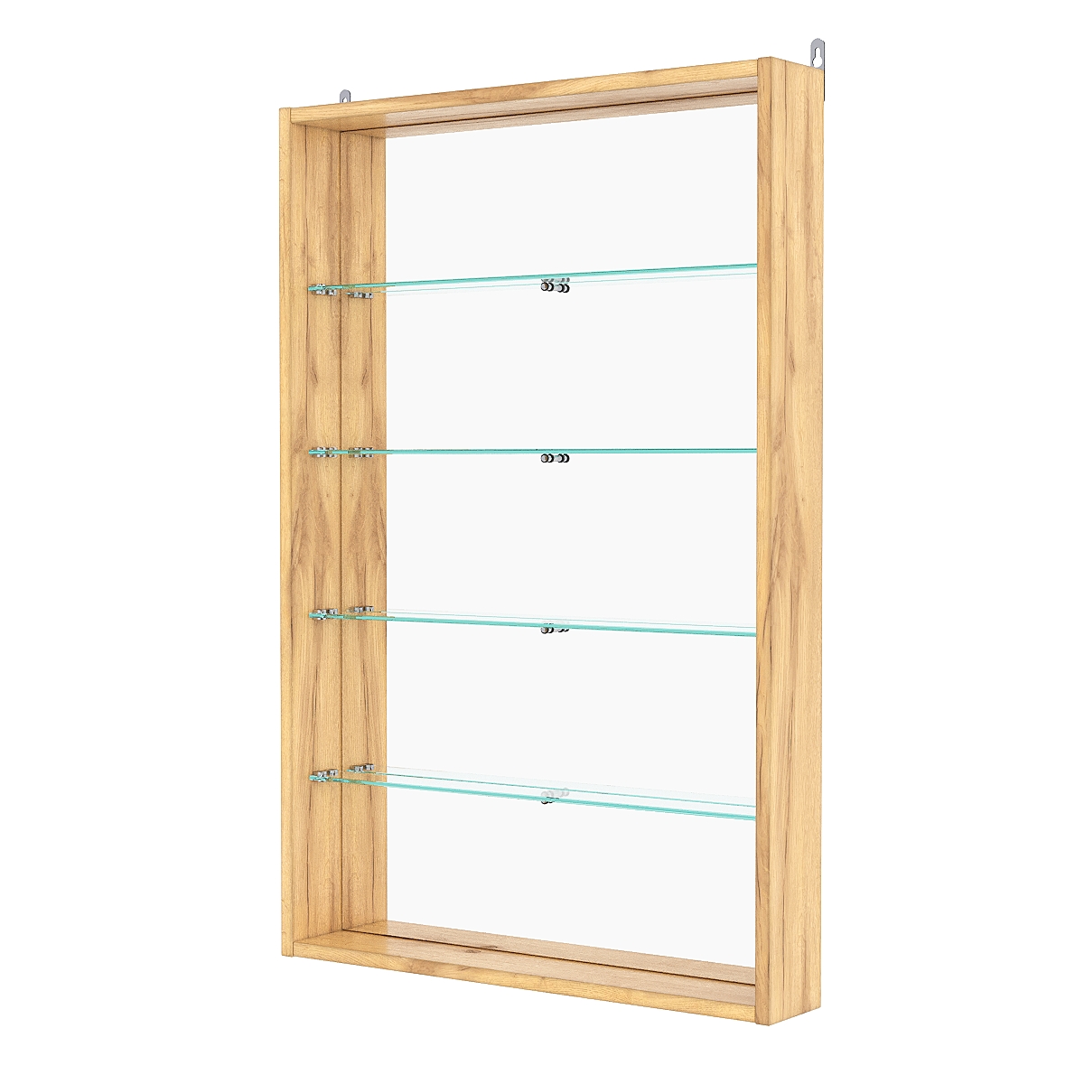 Витрина настенная №2-2ГУ с зеркалом, Дуб Золотистый