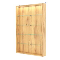 Витрина настенная №2-3ГУ с подсветкой, Дуб Золотистый