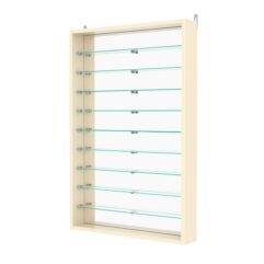 Витрина настенная №2-6ГУ с зеркалом, Крем Вайс