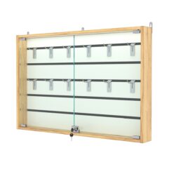 Витрина настенная №3-2БУ с экономпанелью, без полок, с подсветкой, Дуб Золотистый