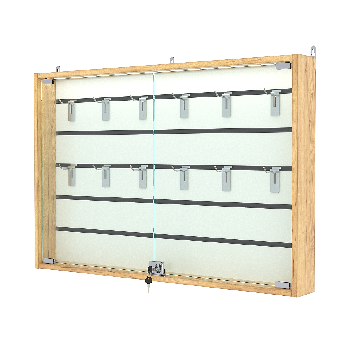 Витрина настенная №3-2БУ с экономпанелью, без полок, с подсветкой, Дуб Золотистый