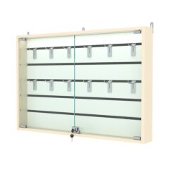 Витрина настенная №3-2БУ с экономпанелью, без полок, с подсветкой, Крем Вайс