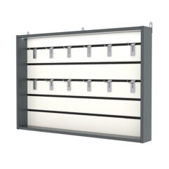 Витрина настенная №3-2ВУ с экономпанелью, без полок, с подсветкой, Темно-Серый