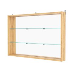 Витрина настенная №3-2ГУ с зеркалом, Дуб Золотистый