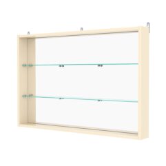 Витрина настенная №3-2ГУ с зеркалом, Крем Вайс