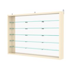 Витрина настенная №3-6ГУ с зеркалом, Крем Вайс