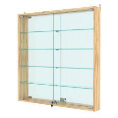 Витрина настенная №4-2АУ с зеркалом, Дуб Золотистый