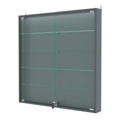 Витрина настенная №4-3АУ с подсветкой, Темно-Серый