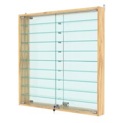 Витрина настенная №4-6АУ с зеркалом, Дуб Золотистый