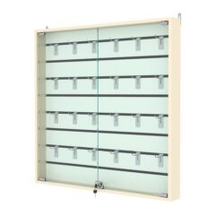 Витрина настенная №4-1БУ с экономпанелью, без полок, Крем Вайс