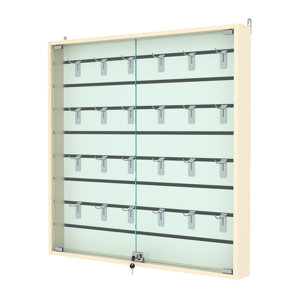 Витрина настенная №4-1БУ с экономпанелью, без полок, Крем Вайс