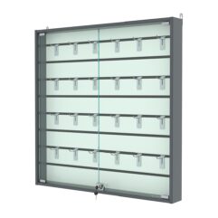 Витрина настенная №4-1БУ с экономпанелью, без полок, Темно-Серый