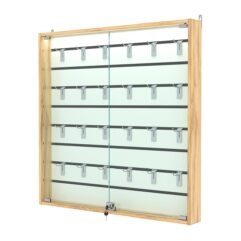 Витрина настенная №4-2БУ с экономпанелью, без полок, с подсветкой, Дуб Золотистый