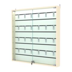 Витрина настенная №4-2БУ с экономпанелью, без полок, с подсветкой, Крем Вайс