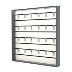 Витрина настенная №4-2ВУ с экономпанелью, без полок, с подсветкой, Темно-Серый