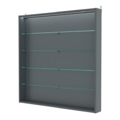 Витрина настенная №4-3ГУ с подсветкой, Темно-Серый