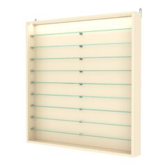 Витрина настенная №4-7ГУ с подсветкой, Крем Вайс