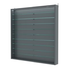 Витрина настенная №4-7ГУ с подсветкой, Темно-Серый