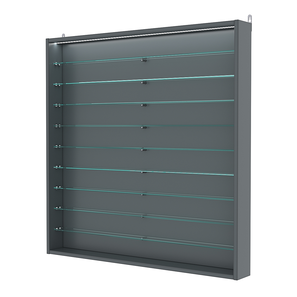 Витрина настенная №4-7ГУ с подсветкой, Темно-Серый