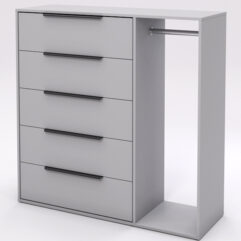 Комод НОРДМЕЛА с платяной штангой, Серый