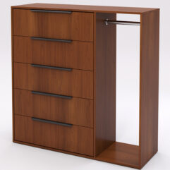 Комод НОРДМЕЛА с платяной штангой, Орех