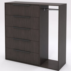 Комод НОРДМЕЛА с платяной штангой, Дуб Венге