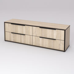 Комод НОРДМЕЛА с 4 ящиками, Дуб Сонома, кромка Дуб Венге