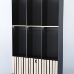 Витрина Смоки №4, Черный + Дуб Сонома