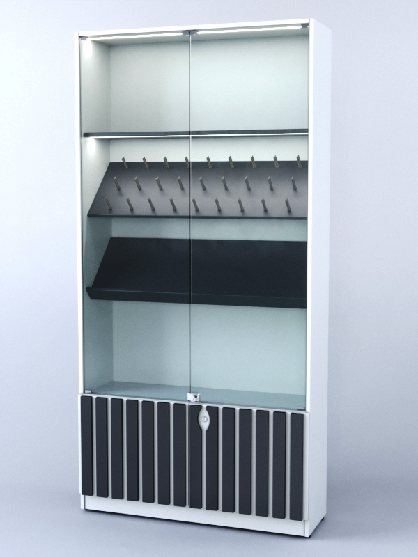 Витрина Смоки №6, Белый + Черный