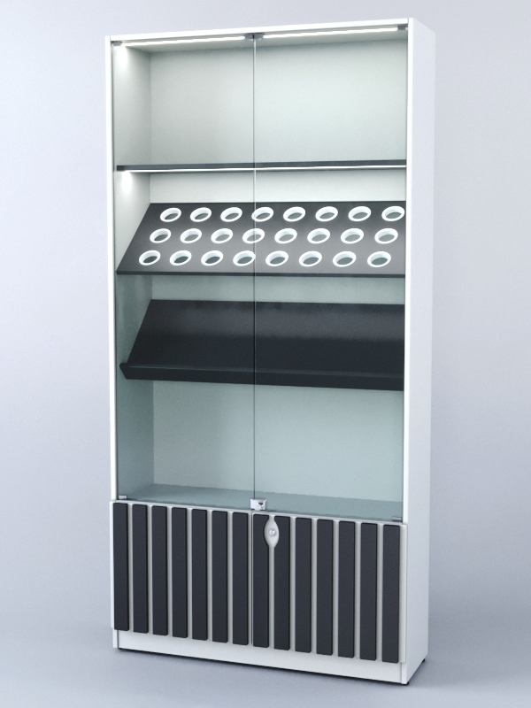 Витрина Смоки №7, Белый + Черный