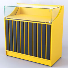 Прилавок со стеклом Смоки №1, Солнечный свет 0134BS + Черный