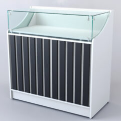 Прилавок со стеклом Смоки №1, Белый + Черный