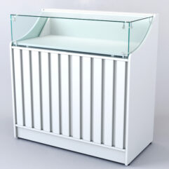 Прилавок со стеклом Смоки №1, Белый