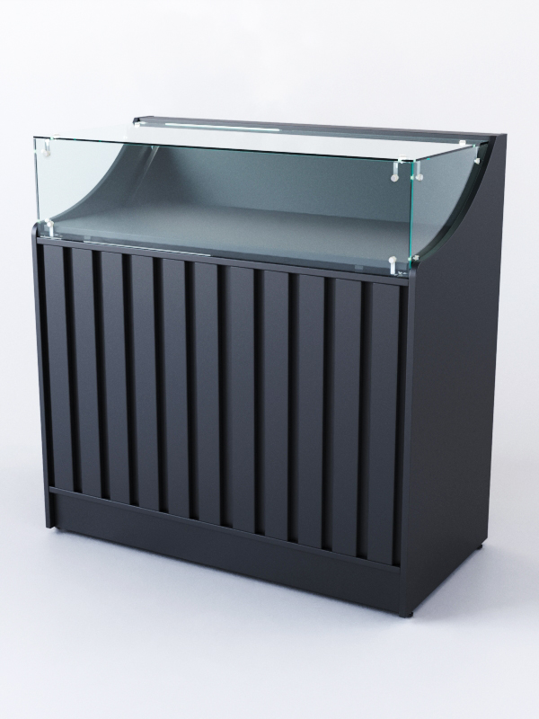 Прилавок со стеклом Смоки №1, Черный