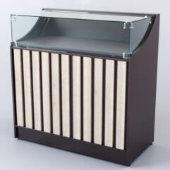 Прилавок со стеклом Смоки №1, Дуб Венге + Дуб Сонома