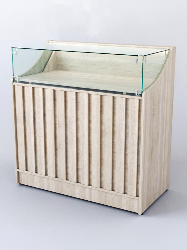 Прилавок со стеклом Смоки №1, Дуб Сонома