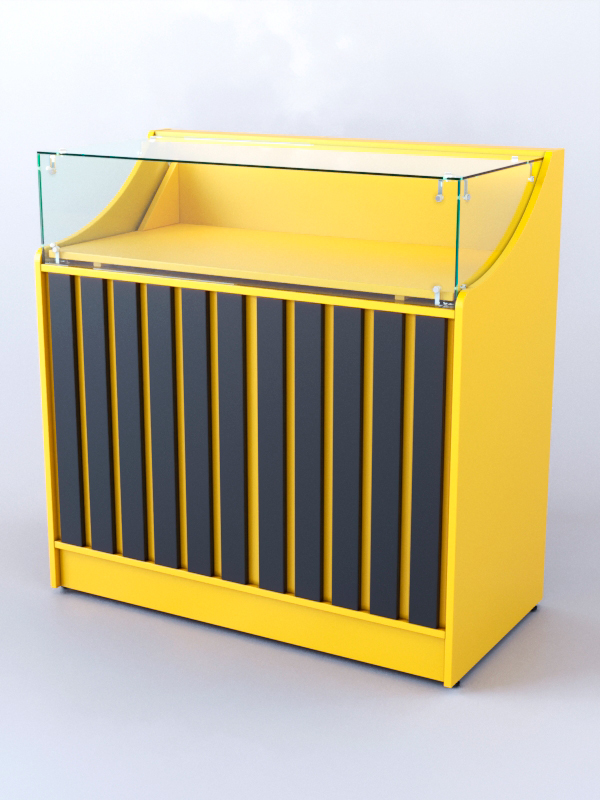 Прилавок со стеклом Смоки №2, Солнечный свет 0134BS + Черный