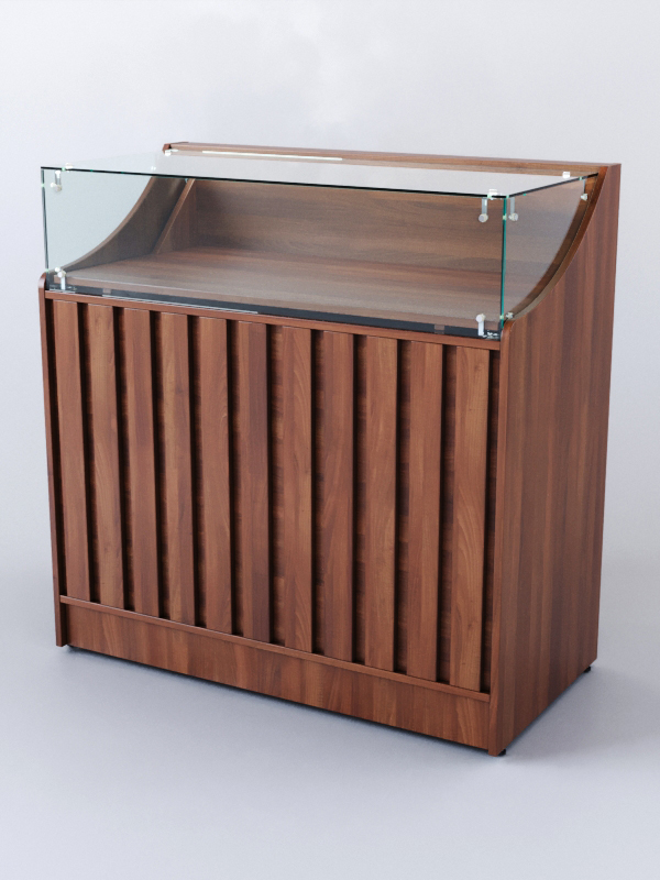 Прилавок со стеклом Смоки №2, Орех