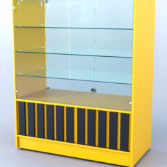 Прилавок со стеклом Смоки №3, Солнечный свет 0134BS + Черный