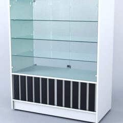 Прилавок со стеклом Смоки №3, Белый + Черный