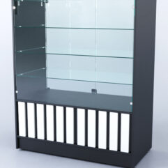 Прилавок со стеклом Смоки №3, Черный + Белый