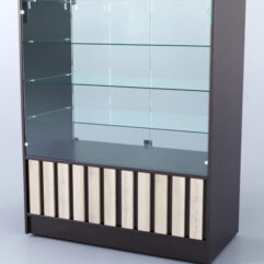 Прилавок со стеклом Смоки №3, Дуб Венге + Дуб Сонома