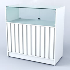 Прилавок со стеклом Смоки №4, Белый