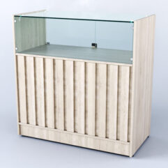 Прилавок со стеклом Смоки №4, Дуб Сонома